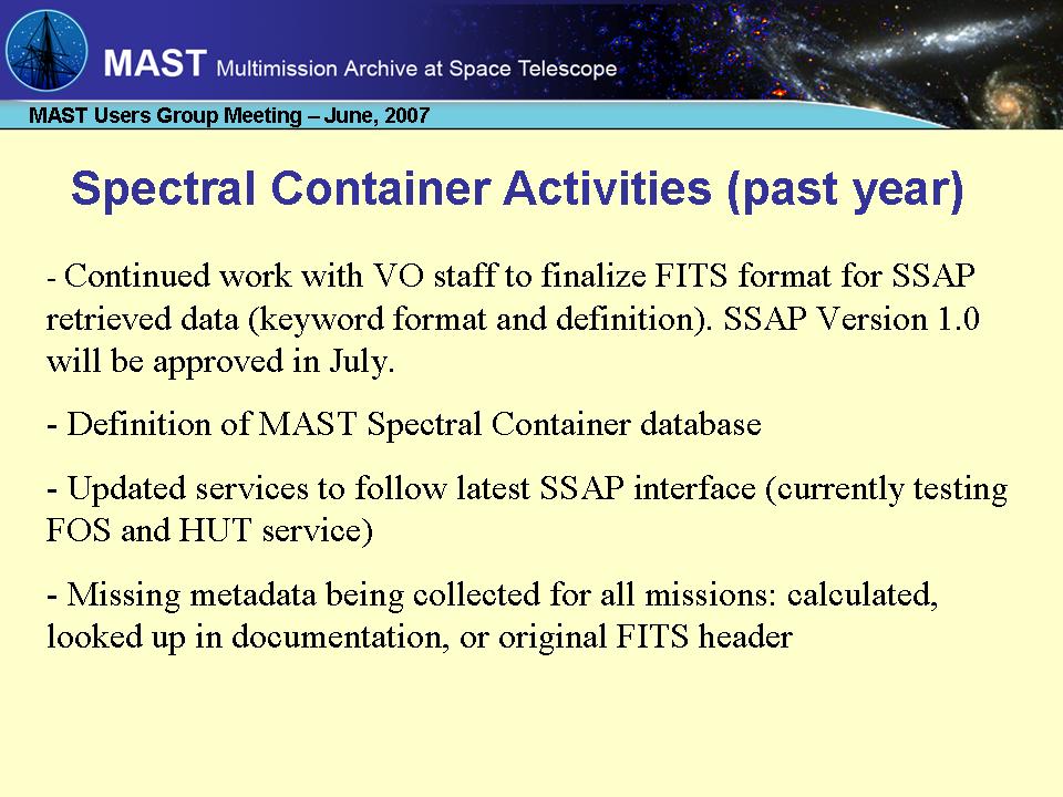 slide 3 of spectral container presentation