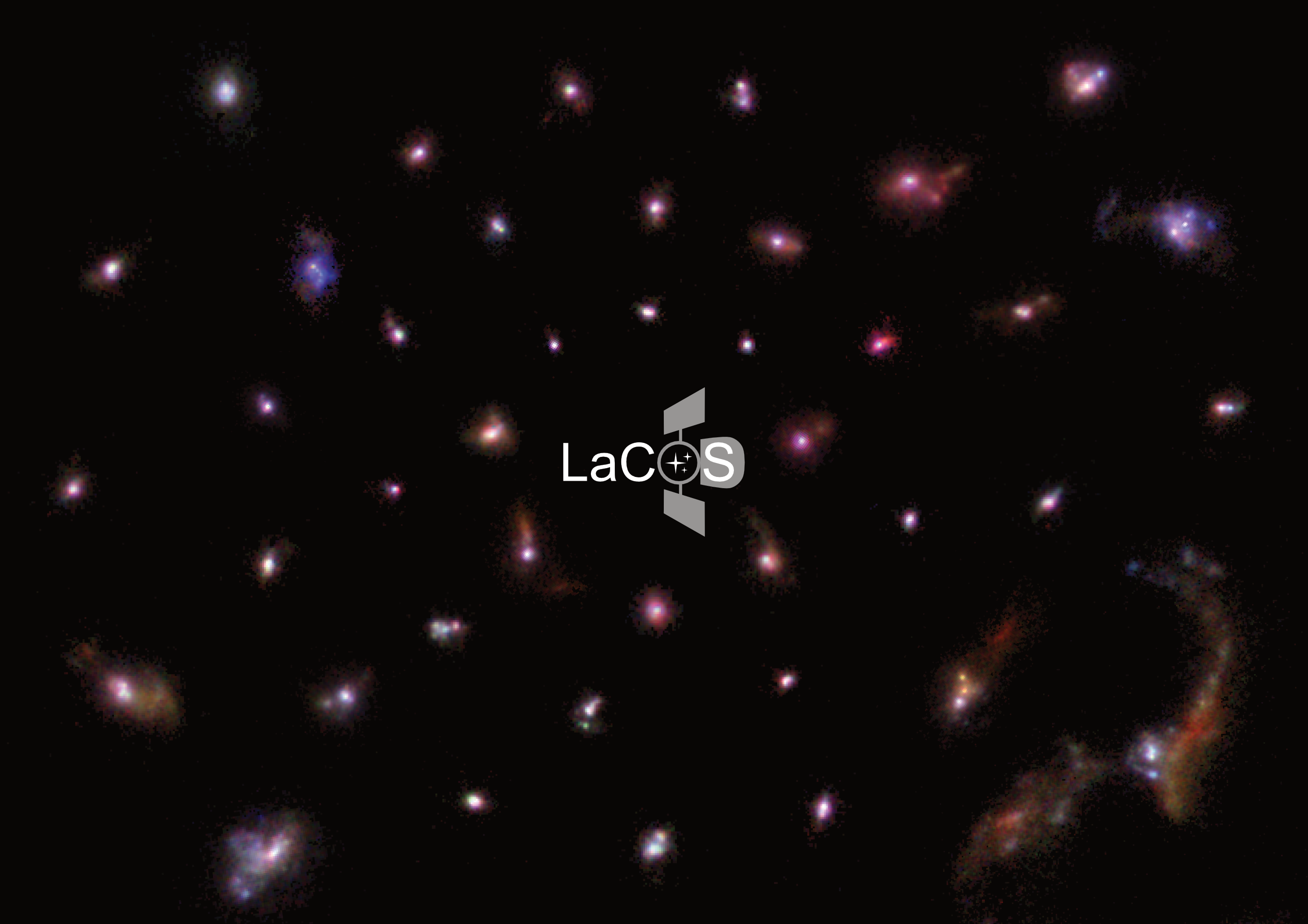 Optical RGB composites of LaCOS galaxies using WFC3/UVIS images. Red corresponds to the F850LP filter, green to the F547M filter and blue to the F438W filter. Images in each filter are normalized to their own maximum to highlight structural differences across different bands.