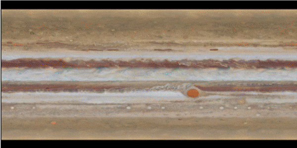 a static image of Jupiter's atmosphere