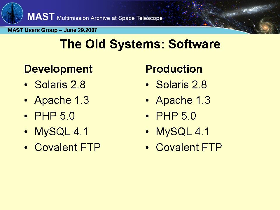 slide 5 of MAST Infrastructure presentation