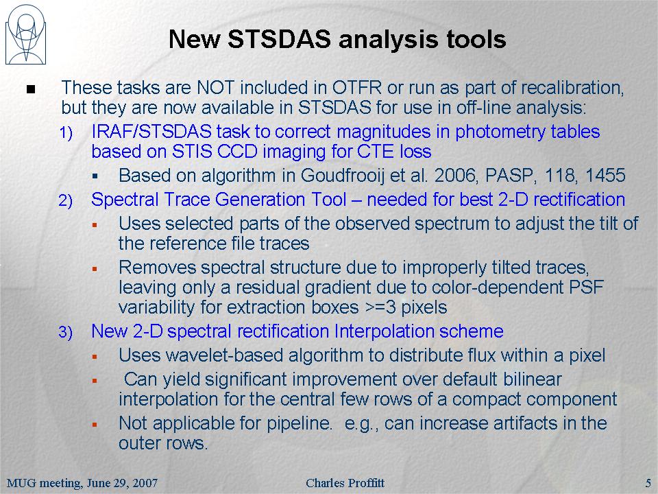 slide 5 of STIS Closeout presentation
